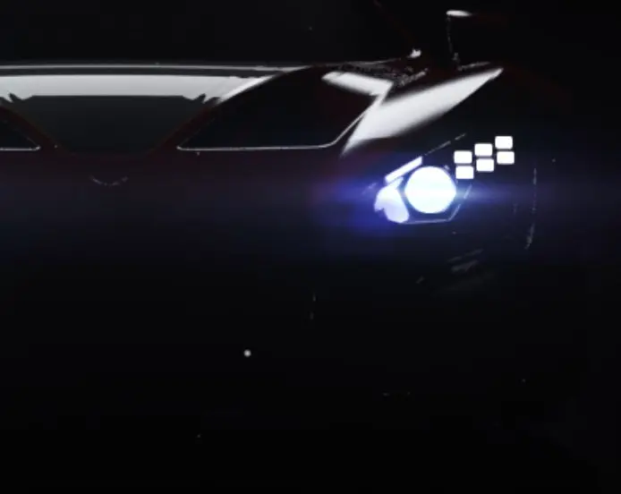 Крупный план фары Zenvo в исходном ролике