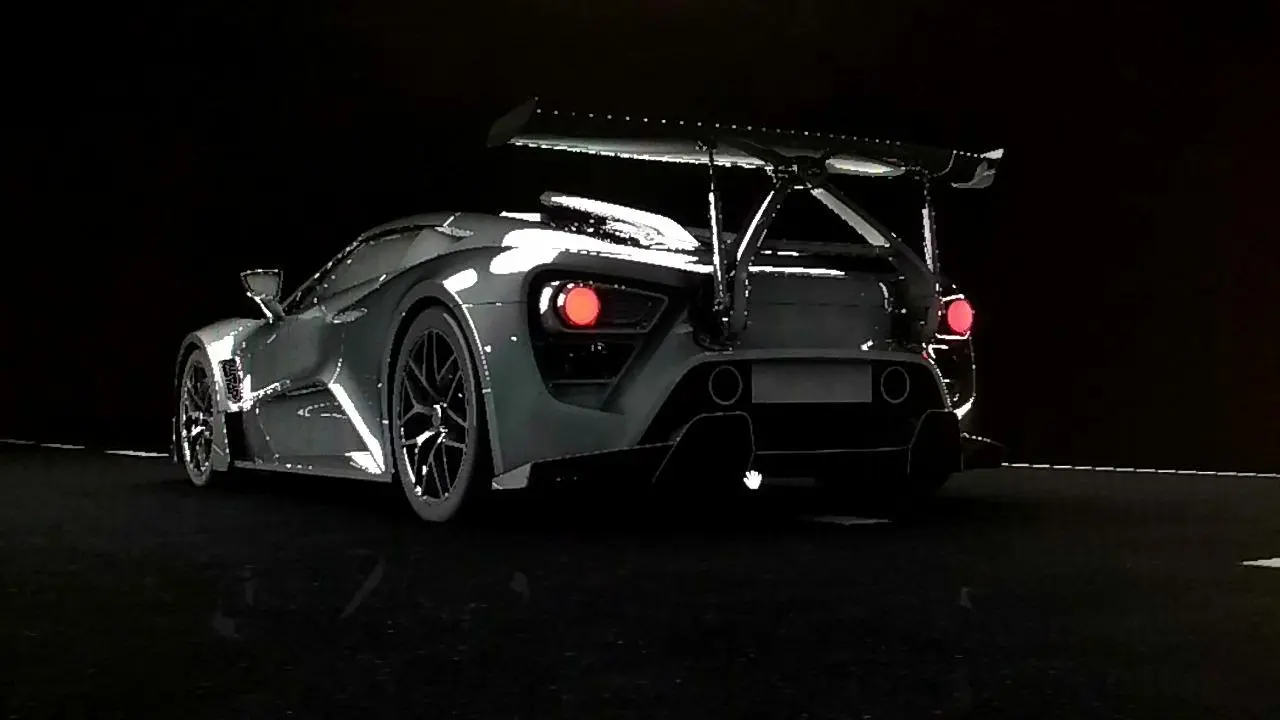 Старый рендер Zenvo сзади в студии