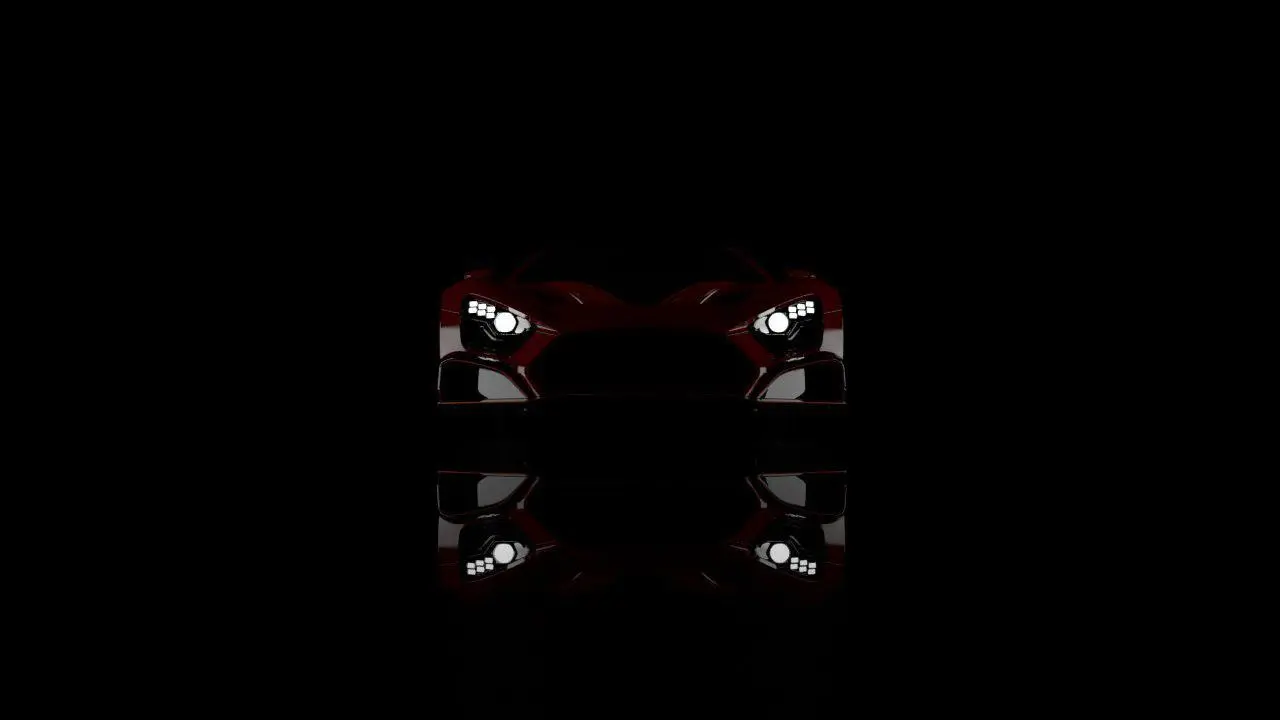 Кадр из исходного ролика Zenvo с включёнными фарами